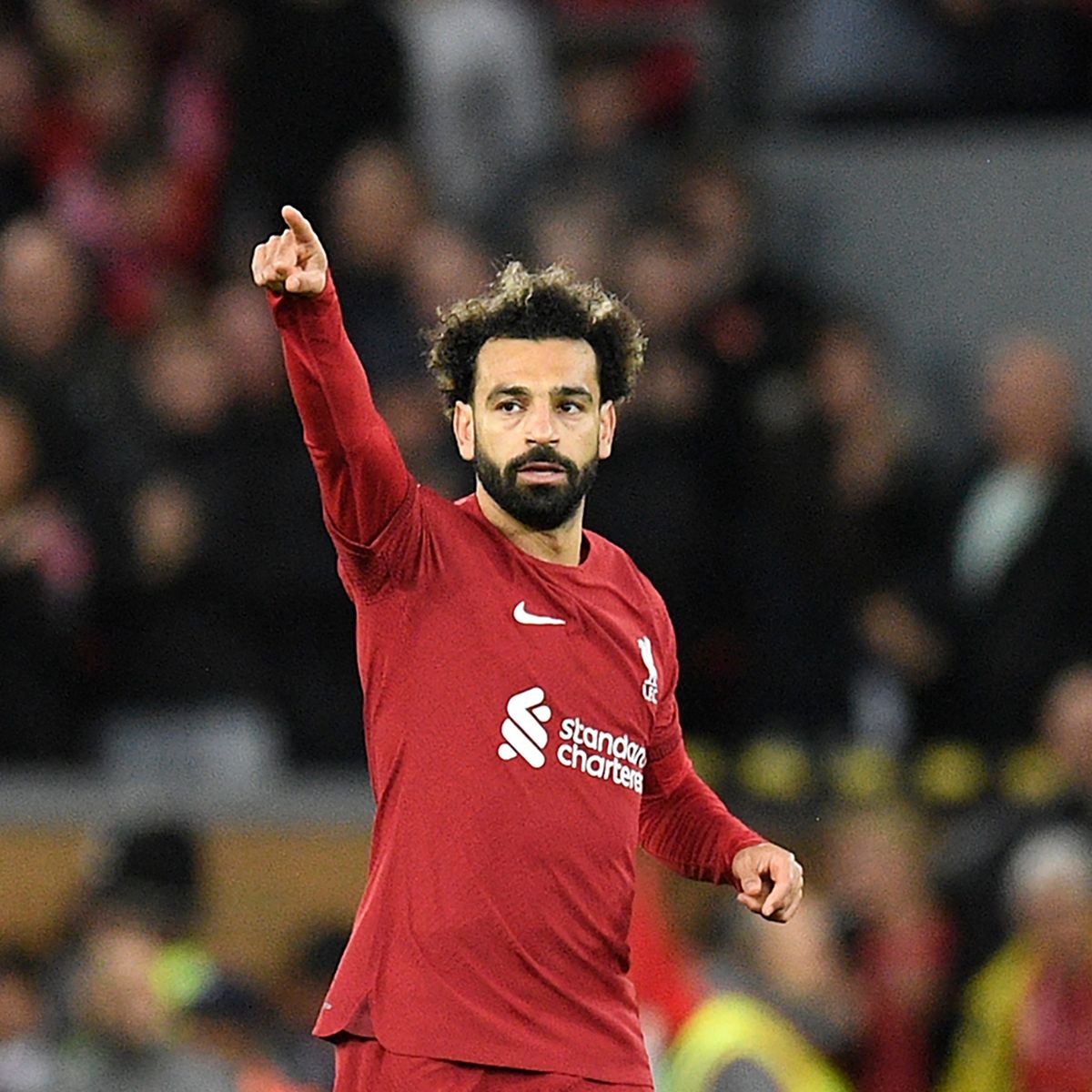 Mohamed Salah playing for liverpool